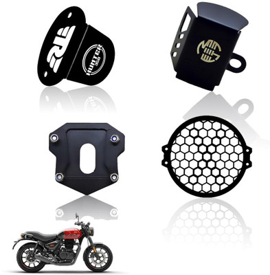 Moto Genius Hunter Kit | Honey Grill, Side Stand & Oil Caps (4 Pcs) Bike Crash Guard(Royal Enfield)