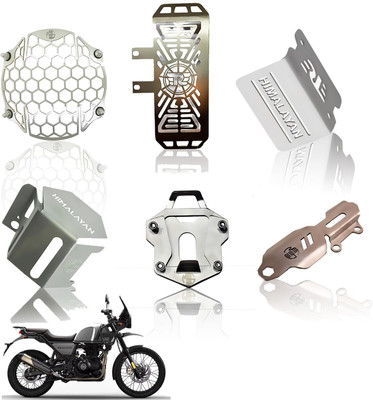 Moto Genius Himalayan Kit | Honey Pattern Grill, Guard, Extender & Caps (6 Pcs) Bike Crash Guard(Royal Enfield)