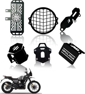 Moto Genius Himalayan Accessory Kit | Straight Grill, Guard & Caps (6 Pcs) Bike Crash Guard(Royal Enfield)