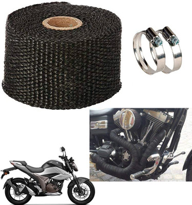 AMIRIDE BLACK SILENCER WRAP FOR Suzuki Gixxer 250 Bike Exhaust Heat Shield