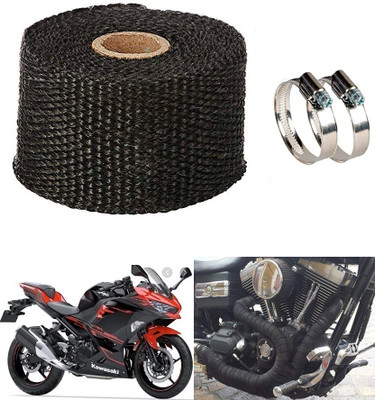 AMIRIDE BLACK SILENCER WRAP FOR Kawasaki Ninja 250 Bike Exhaust Heat Shield