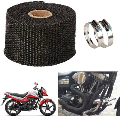AMIRIDE BLACK SILENCER WRAP FOR Hero Splendor I Smart Bike Exhaust Heat Shield