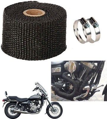 AMIRIDE BLACK SILENCER WRAP FOR Bajaj Avenger 220 Cruise Bike Exhaust Heat Shield