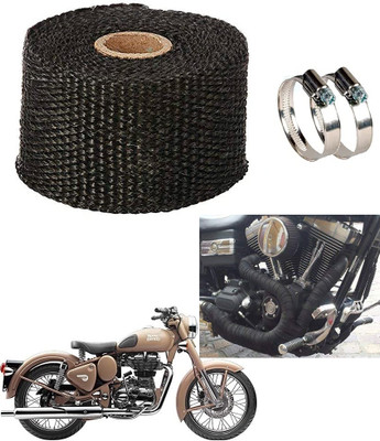 AMIRIDE BLACK SILENCER WRAP FOR Royal Enfield Classic Desert Storm Bike Exhaust Heat Shield
