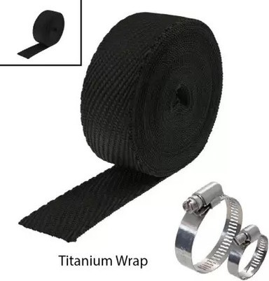 CROXIV Automobile Premium Silencer Wrap Bike 3 Mtr Black For Royal Enfield Bike Exhaust Heat Shield