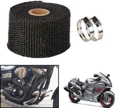 AMIRIDE BLACK SILENCER WRAP FOR Kawasaki Ninja Bike Exhaust Heat Shield