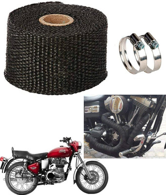 AMIRIDE BLACK SILENCER WRAP FOR Royal Enfield Bullet Electra Twinspark Bike Exhaust Heat Shield