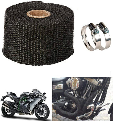 AMIRIDE BLACK SILENCER WRAP FOR Kawasaki Ninja H2 Bike Exhaust Heat Shield