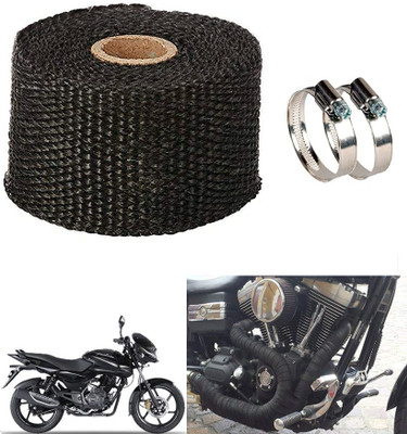 AMIRIDE BLACK SILENCER WRAP FOR Bajaj Avenger 220 DTS-i Bike Exhaust Heat Shield