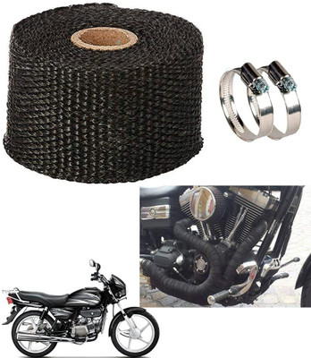 AMIRIDE BLACK SILENCER WRAP FOR Hero Splendor Plus Bike Exhaust Heat Shield