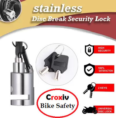 CROXIV Heavy Stainless Steel Disc Break Security Disc Break Security Lock Disc Lock(Silver)
