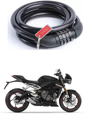 E-Shoppe Bike Number Smart Lock For Street Triple Quick Release Lock(Black)