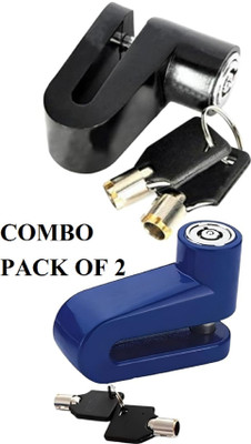 Naveeneha Anti Theft Bike Safety Combo Pack of 2 with 2 keys Disc Lock(Multicolor)