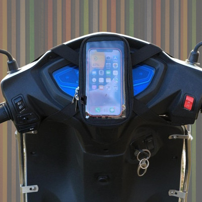 Hench Mobile Holder for Scooty Scooter Phone Pouch for Activa-125 Bike Mobile Holder(Black)
