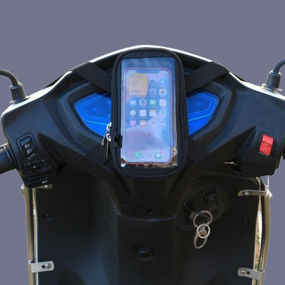 DARKWAVE Mobile Holder for Scooty Mobile Pouch for Scooter Activa-24 Bike Mobile Holder(Black)
