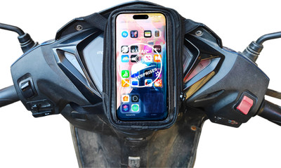 Safar Enterprises Universal Water Resisant Mobile Holder / Pouch-Bag for All Scooter Scooty Bike Bike Mobile Holder(Black)