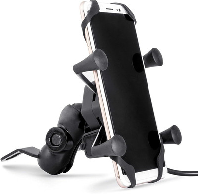 godryft by GoMechanic Universal X Grip with Fast Charging Bike Mobile Holder(Black)