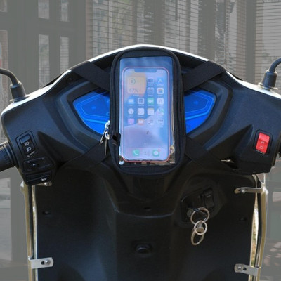 Hench Mobile Holder for Scooty Scooter Phone Pouch for Activa-101 Bike Mobile Holder(Black)