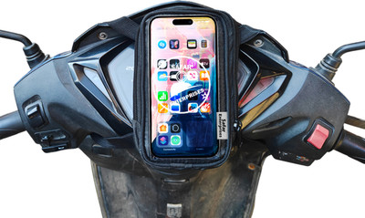 Safar Enterprises Universal Water Resisant Mobile Holder / Pouch-Bag for All Scooter Scooty Bike Bike Mobile Holder(Black)