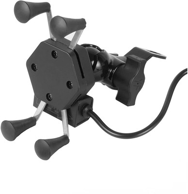 Wifton USB Charging Port for Bike Rear View Mirror Cradle Bike Mobile Holder(Black)