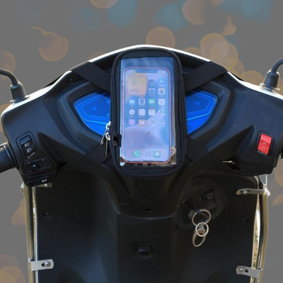 DARKWAVE Mobile Holder Pouch Bag For Activa Jupiter All Scooter-111 Bike Mobile Holder(Grey)