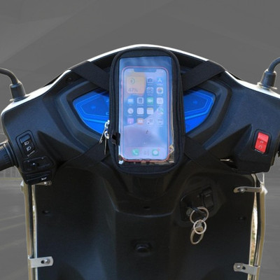Hench Mobile Holder for Scooty Scooter Phone Pouch for Activa-55 Bike Mobile Holder(Black)