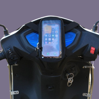 Hench Mobile Holder for Scooty Scooter Phone Pouch for Activa-108 Bike Mobile Holder(Black)