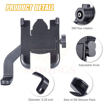 aflah Universal Bike Mount Holder Verson 2.0 Metal Body 360 Degree Bike Mobile Holder(Black)