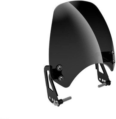 Pa HUNTER VISOR GLASS WITH CLAMP (BLACK) Bike Windshield