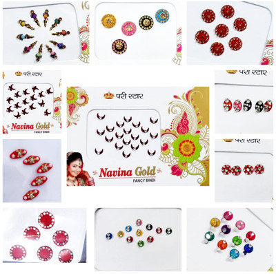 NAVEENA ENTERPRISE BINDI HEENA FACE Multicolor Bindis(MIX)