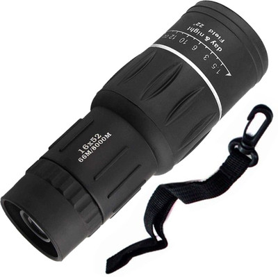 HRTH Bushnell 16x52 Monocular Telescope,HD Monocular Dual Focus Optics ZOOM BINOC Monocular(50 mm , Black)