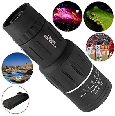 JGG Jain Gift Gallery 16x52 Monocular Dual Focus Telescope for Birds Watching/Wildlife/Hunting/Camping Monocular(0.4 mm , Black)