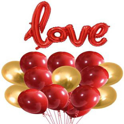 Party Hub Solid 31pcs Happy Anniversary Combo for Love Balloons/Anniversary Decorations(Set of 31)
