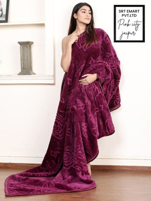 Yatti Galleryes Floral Double Mink Blanket for  Heavy Winter(Microfiber, wine)