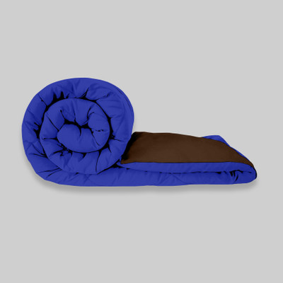 Texcasaa Solid Double Quilt for  Heavy Winter(Polyester, Blue & Brown)