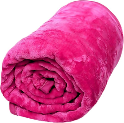 Convallexa Solid Double AC Blanket for  Heavy Winter(Polyester, Pink)