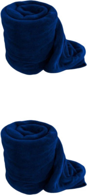 Saksham Solid Single Fleece Blanket for  AC Room(Microfiber, Blue)