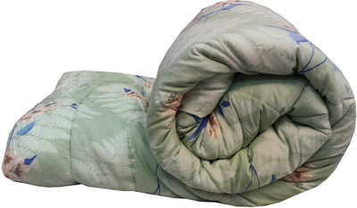 TexKing Printed Single Comforter for  AC Room(Cotton, Light Green, Single Reversible Comforter-Vacuum Packed)