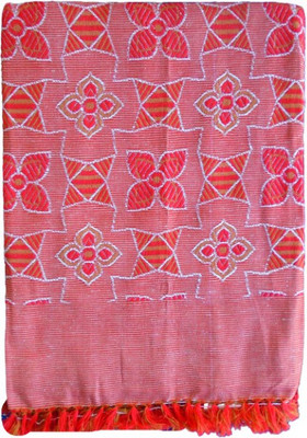 Nissi Floral Single Top Sheet for  AC Room(Polyester, Red)