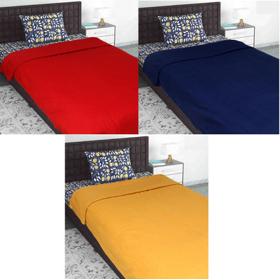 evohome Solid King Fleece Blanket for  Mild Winter(Polyester, Multicolor)