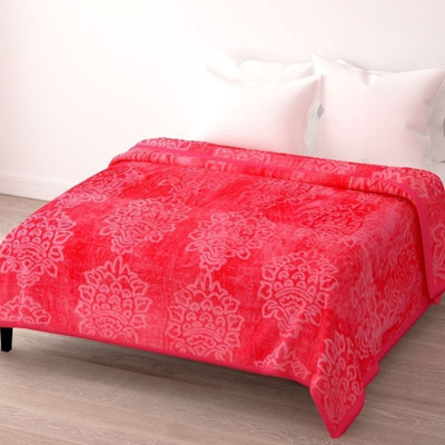 Yati Gallerie Floral Double AC Blanket for  Heavy Winter(Polyester, Pink)