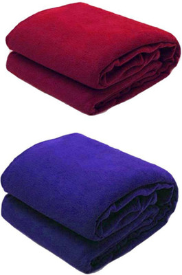 Navy Blue Solid Single Fleece Blanket for  Heavy Winter(Microfiber, Multicolor)