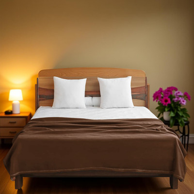 ivaza Solid Double Fleece Blanket for  Mild Winter(Polyester, Coffee)