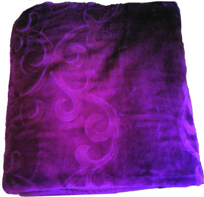 Oshano Solid Single Mink Blanket for  Heavy Winter(Polyester, Purple)