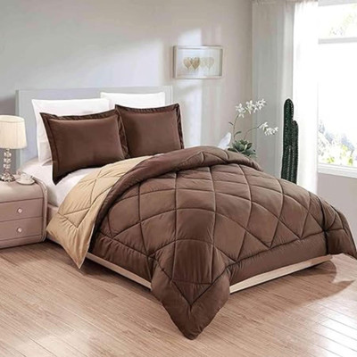 HS DESIGNING DREAMS Solid Double AC Blanket for  Heavy Winter(Cotton, Brown & Beige)