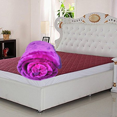Oshano Solid Single Mink Blanket for  Heavy Winter(Polyester, PURPLE 5)