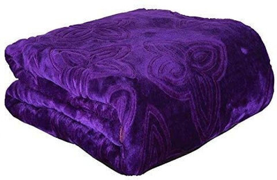 Convalexa Floral Double Mink Blanket for  AC Room(Microfiber, Purple)
