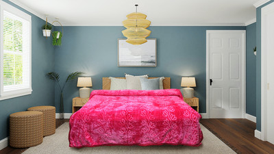 SIMAM Abstract Double Mink Blanket for  Mild Winter(Microfiber, Pink)