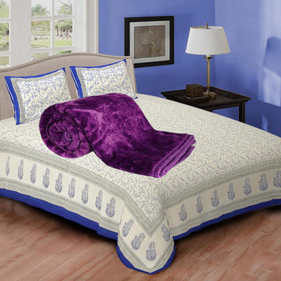 Oshano Solid Single Mink Blanket for  Heavy Winter(Polyester, Purple)