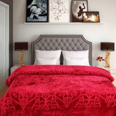 Yatti Galleries Solid Single Comforter for  Heavy Winter(Microfiber, Red)